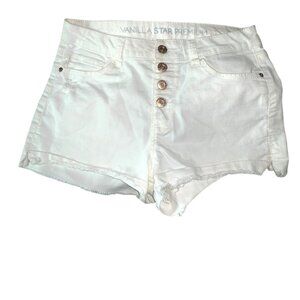 Vanilla Star Premium White Denim Shorts with fray edge size 3